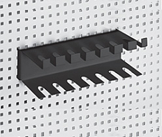 Holders for perforated panels