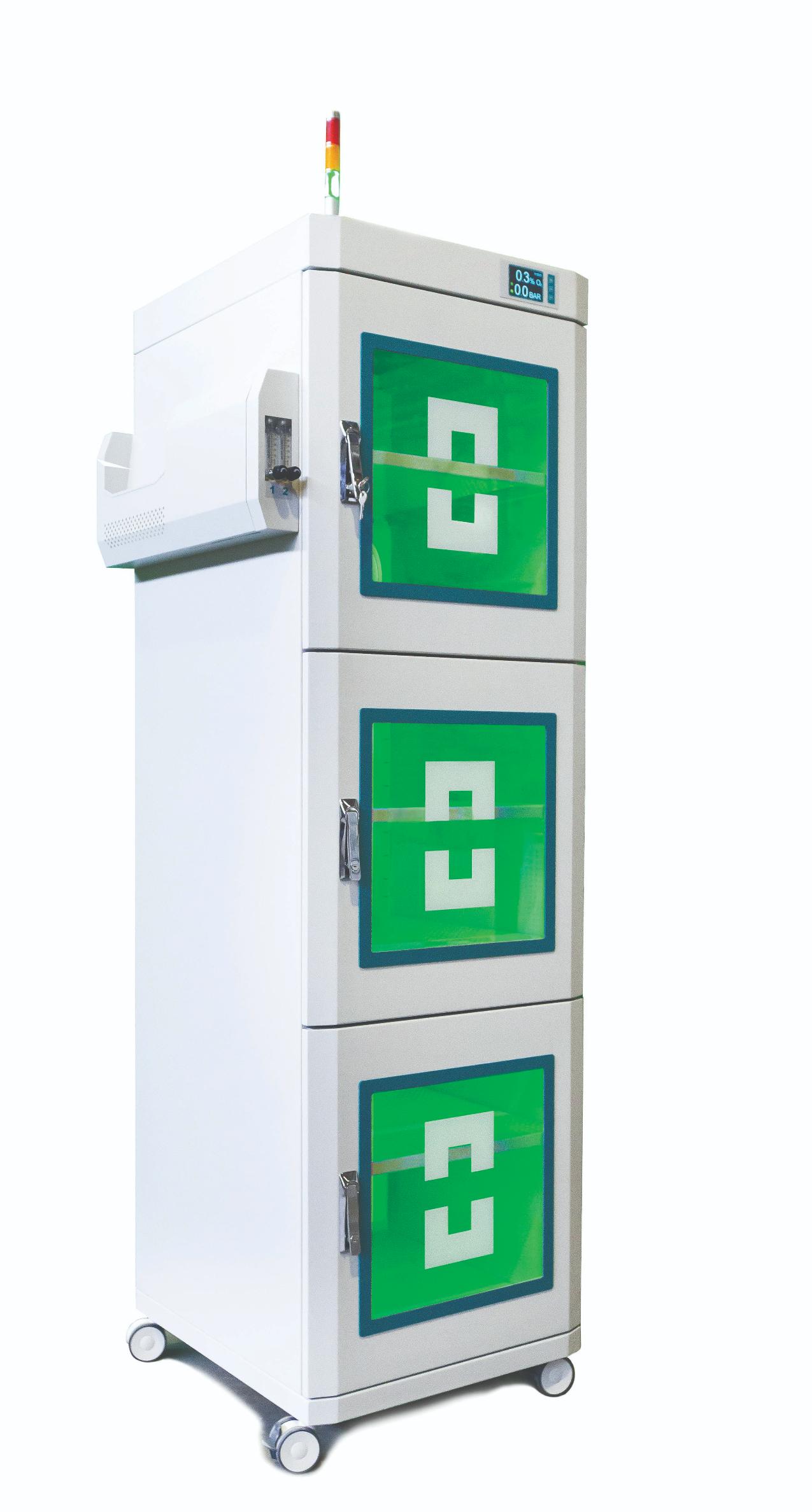 DC ESD dry storage cabinet with LED indicative lighting