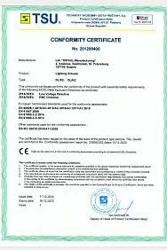 DL/S2, DL/N2 lighting conformity certificate (Low Voltage Directive, EMC Directive)